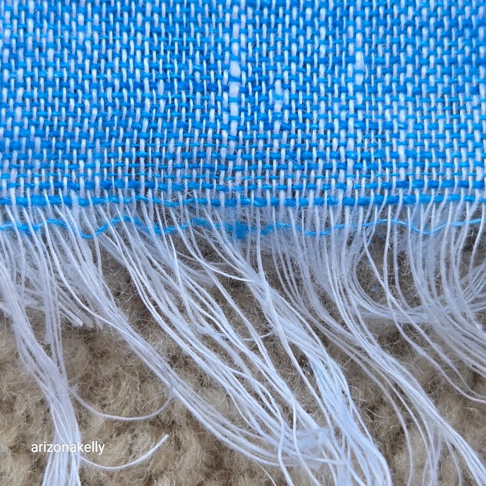 NWOT Turquoise Blue Linen Scarf - Picture 4 of 8